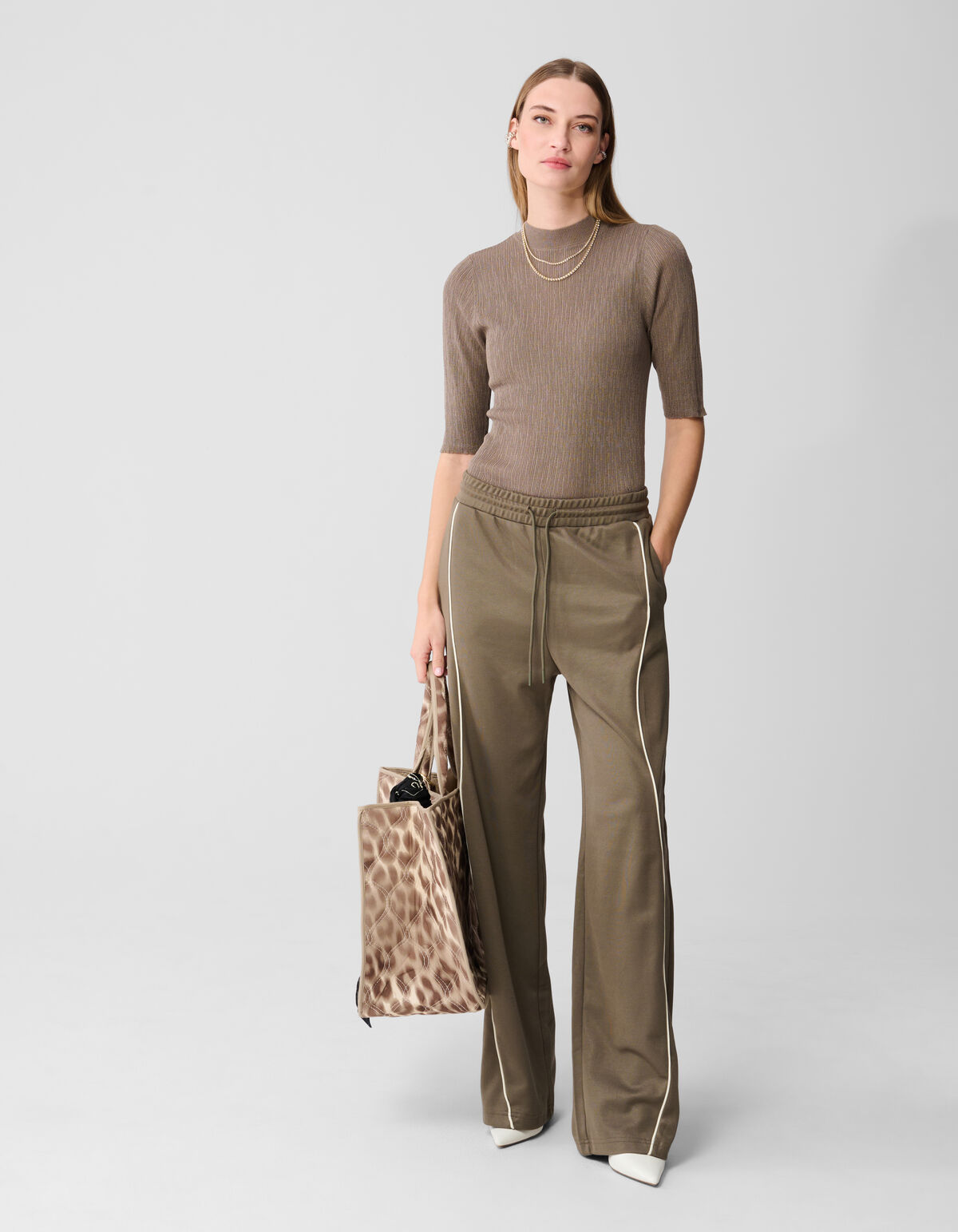 Wave Wide Leg Broek Donkergroen SHOEBY WOMEN