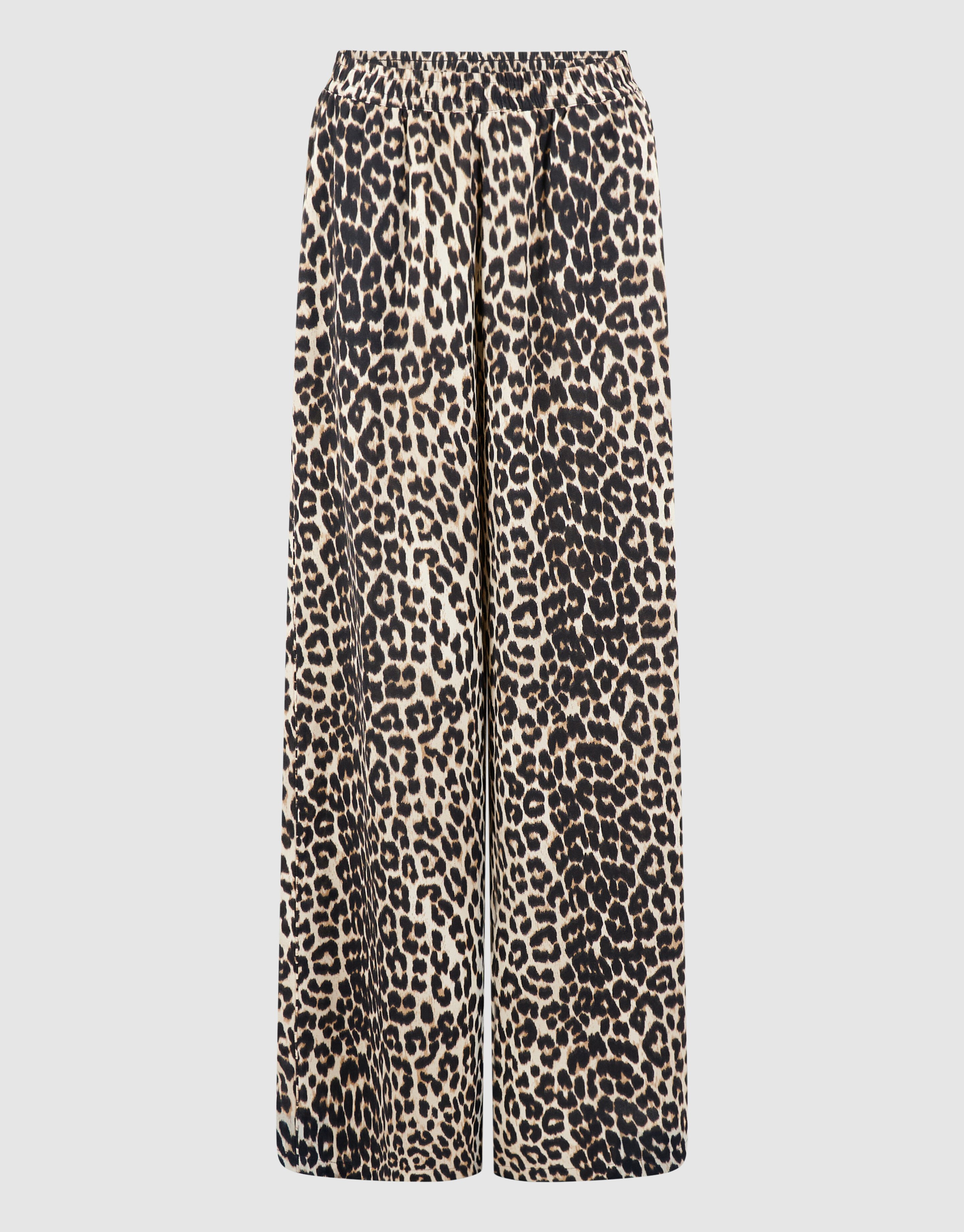 Leopard Twist Wide Leg Fit Broek Bruin SHOEBY WOMEN