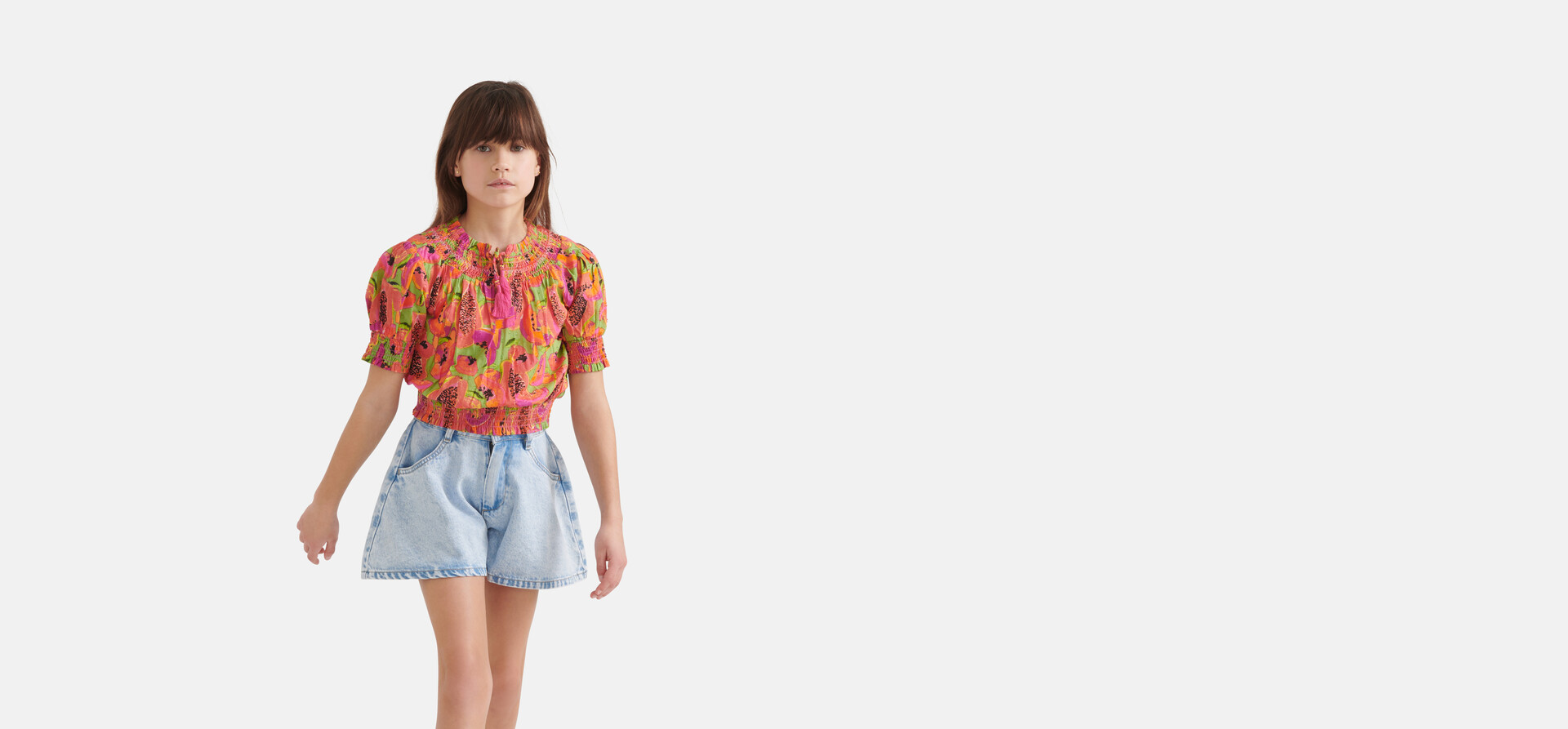 Wijdvallende Denim Short Lichtblauw SHOEBY GIRLS