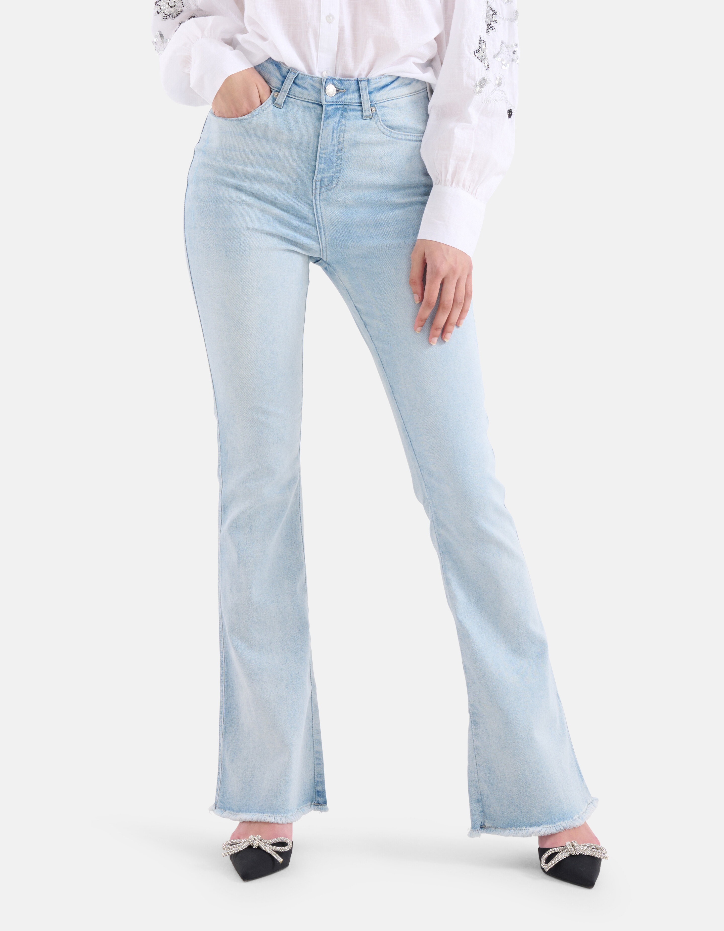 Flared Denim Jeans Bleached L34 SHOEBY WOMEN