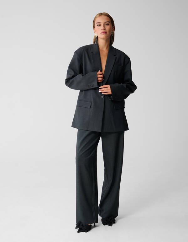 Loose Fit Pantalon Donkergrijs SHOEBY WOMEN