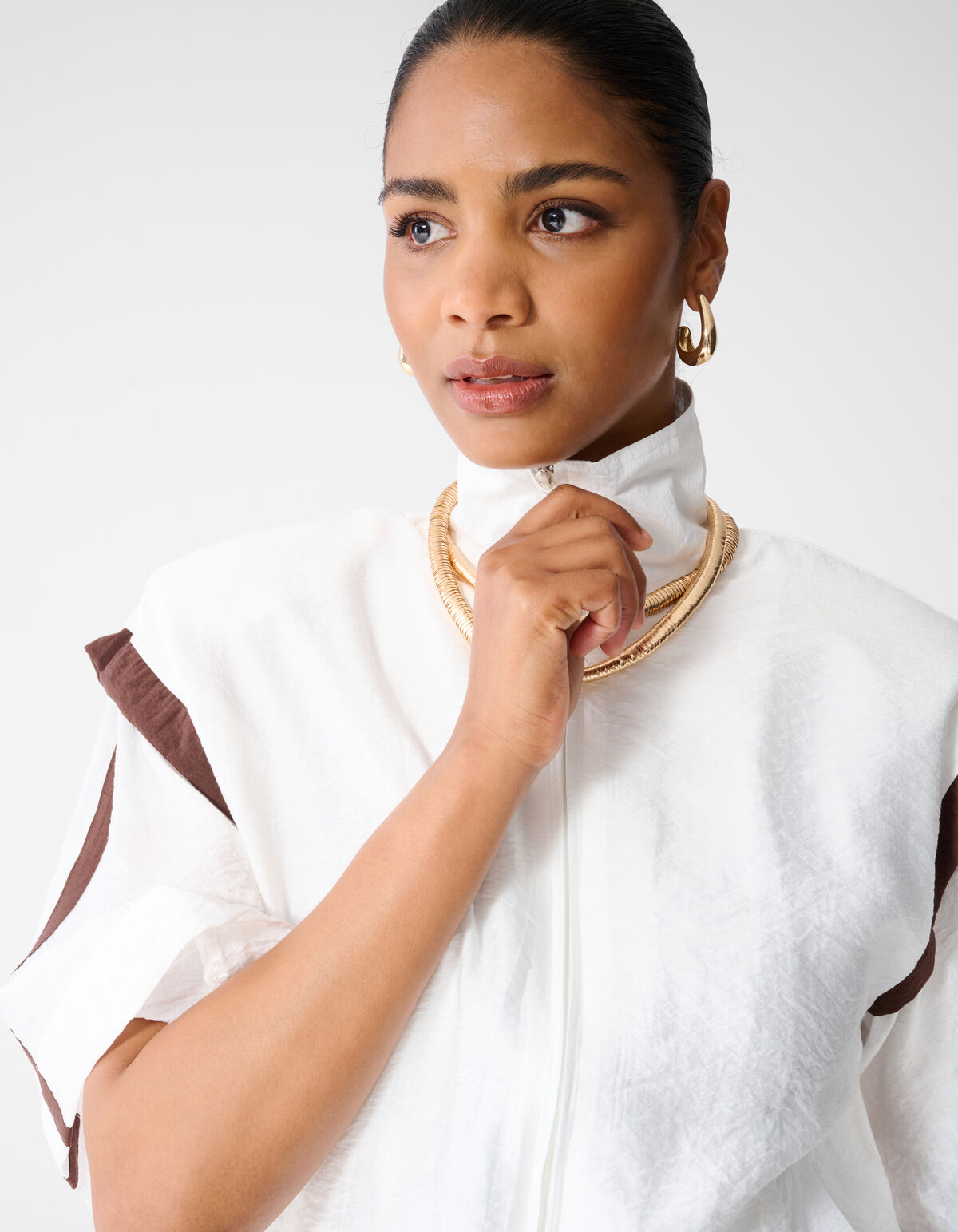 Sporty Tracksuit Blouse Gebroken Wit SHOEBY WOMEN