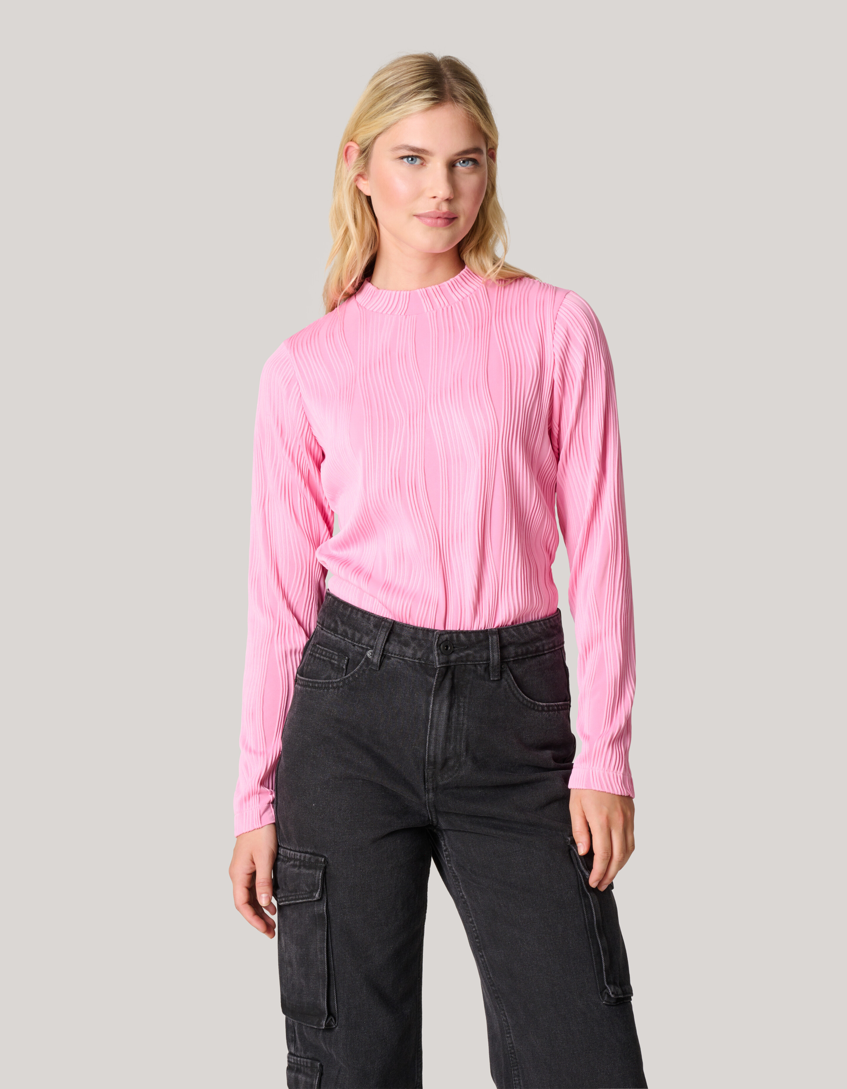 Swirl Crinkle Top Roze SHOEBY WOMEN