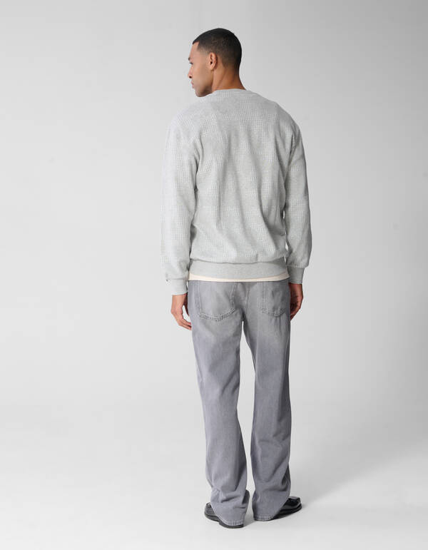 Camo Structure Sweater Lichtgrijs SHOEBY MEN