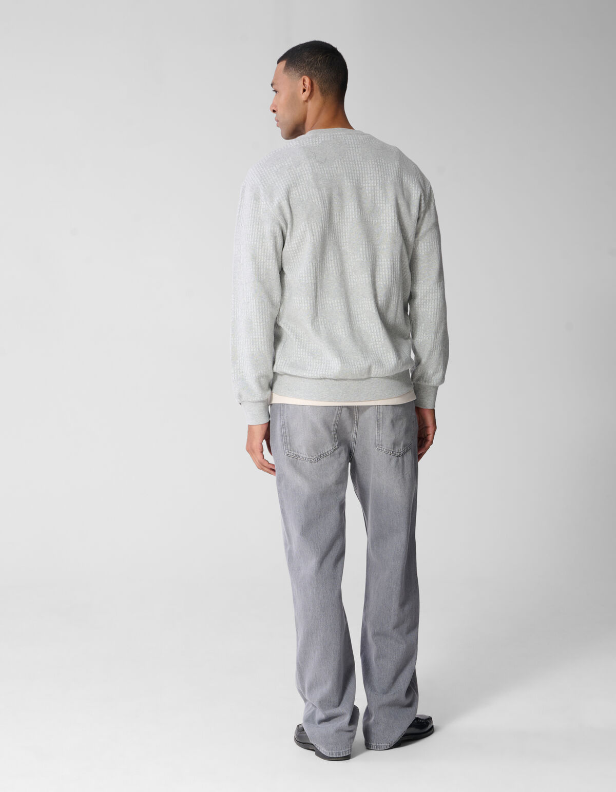 Camo Structure Sweater Lichtgrijs SHOEBY MEN