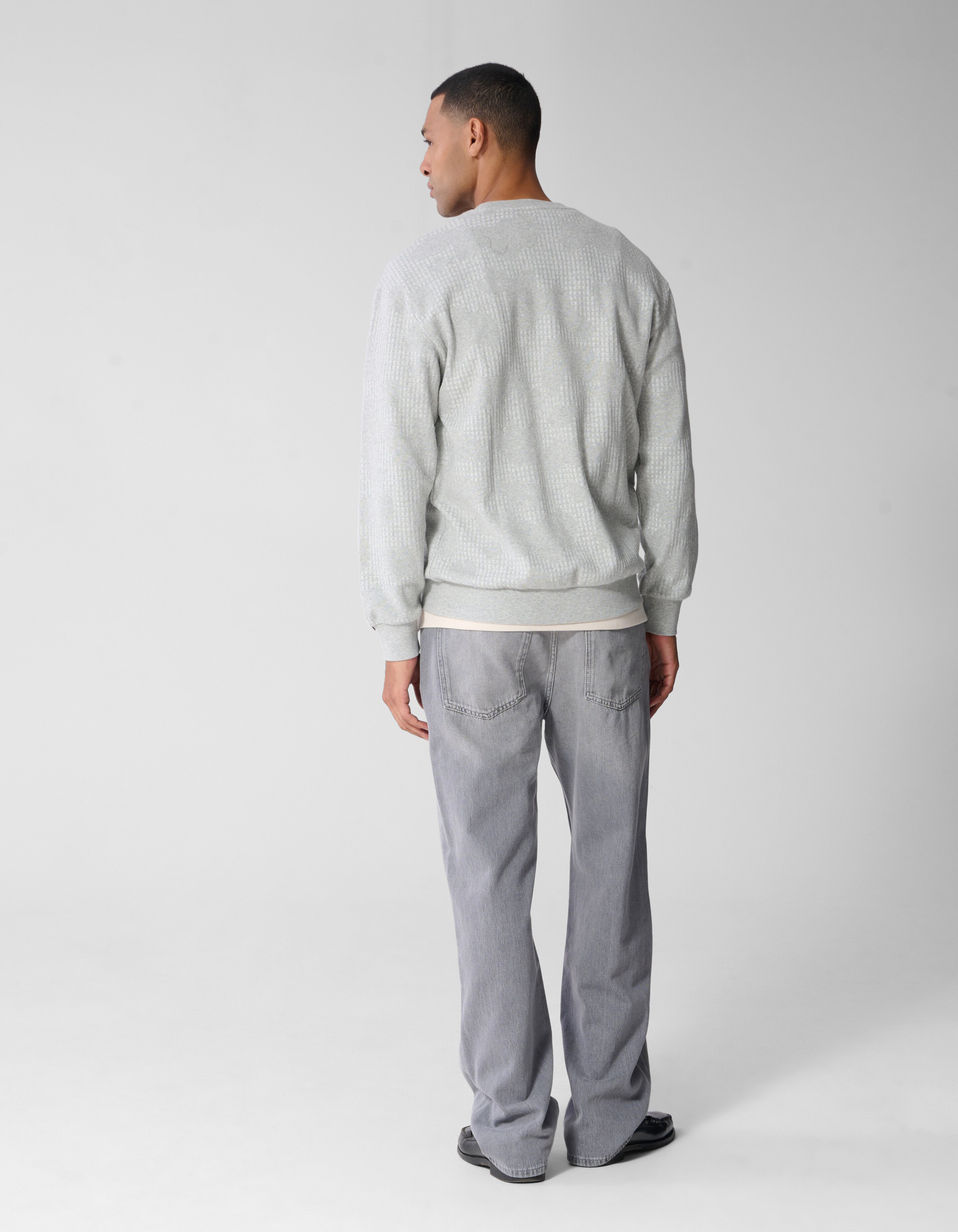Camo Structure Sweater Lichtgrijs SHOEBY MEN