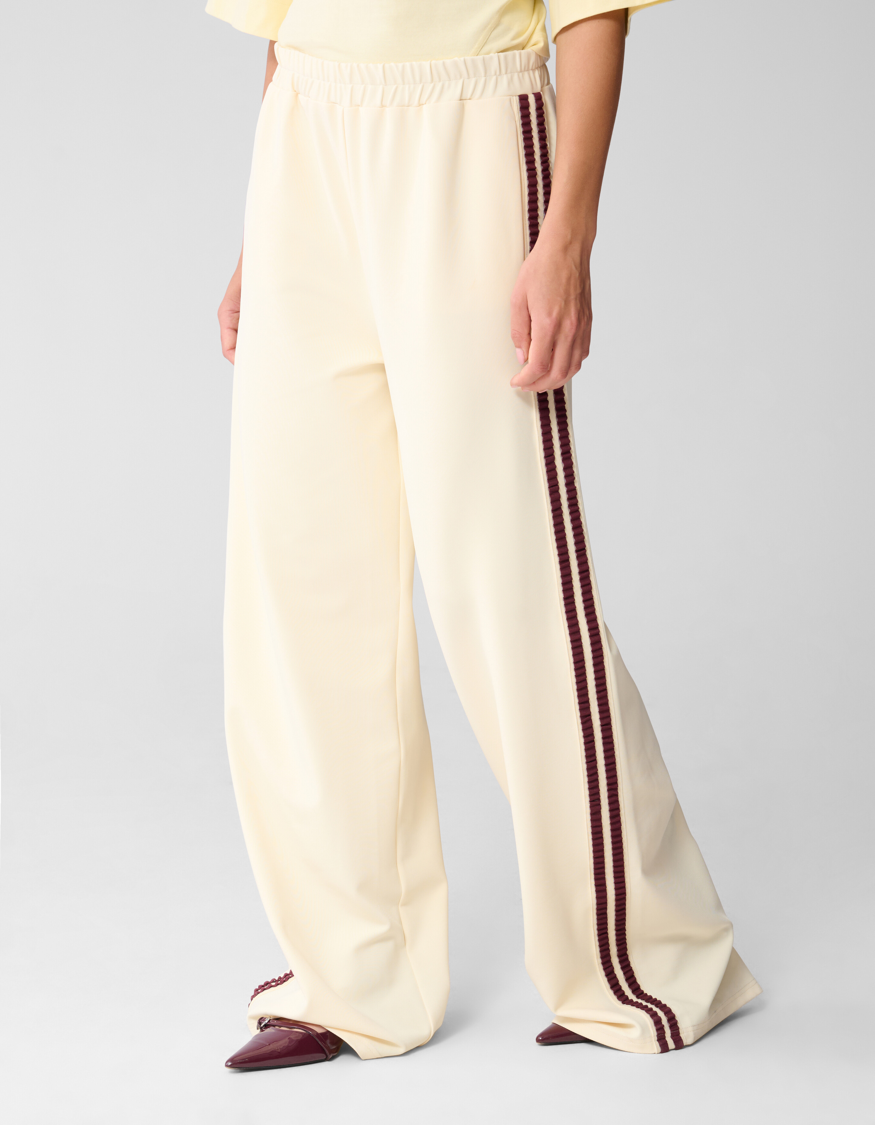 Tape Wide Leg Broek Lichtgeel SHOEBY WOMEN