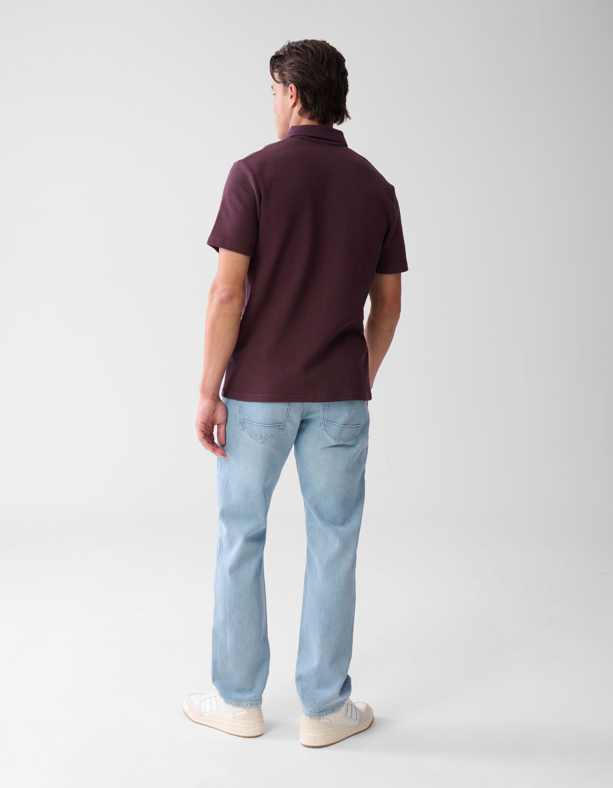 Structuur Polo Donkerrood SHOEBY MEN