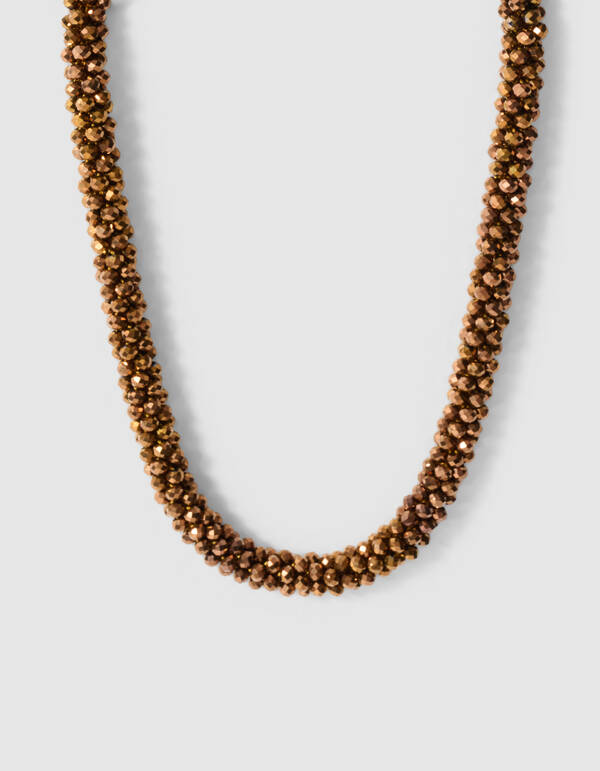 Beaded Elastic Ketting Bruin SHOEBY ACCESSOIRES