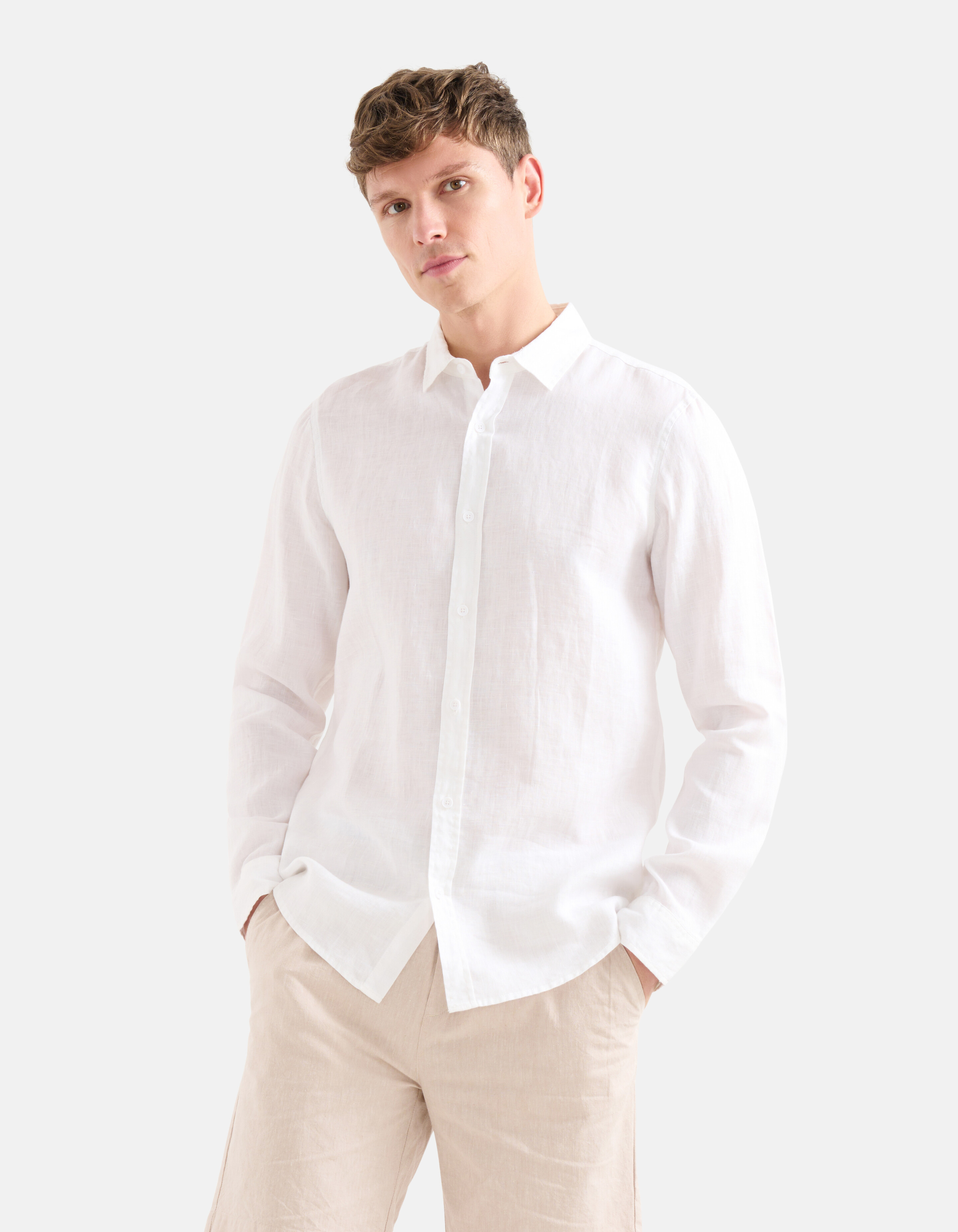 Kleren gaan beslissen sympathie Linnen Overhemd Wit | Shoeby