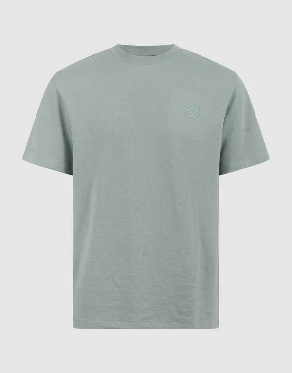 All Over Structuur T-shirt Lichtgroen SHOEBY MEN