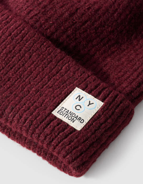 Gebreide Beanie Donkerrood SHOEBY ACCESSOIRES