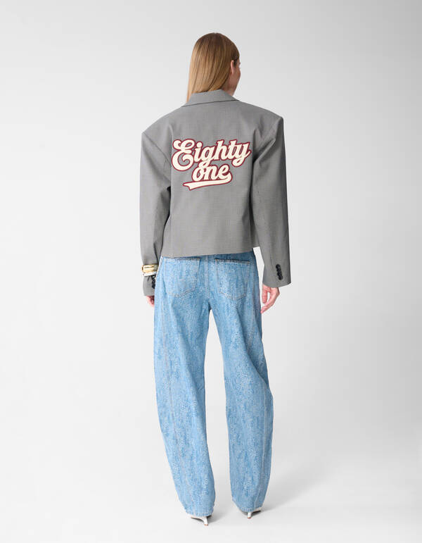 Sporty Oversized Ruiten Blazer Grijs SHOEBY WOMEN