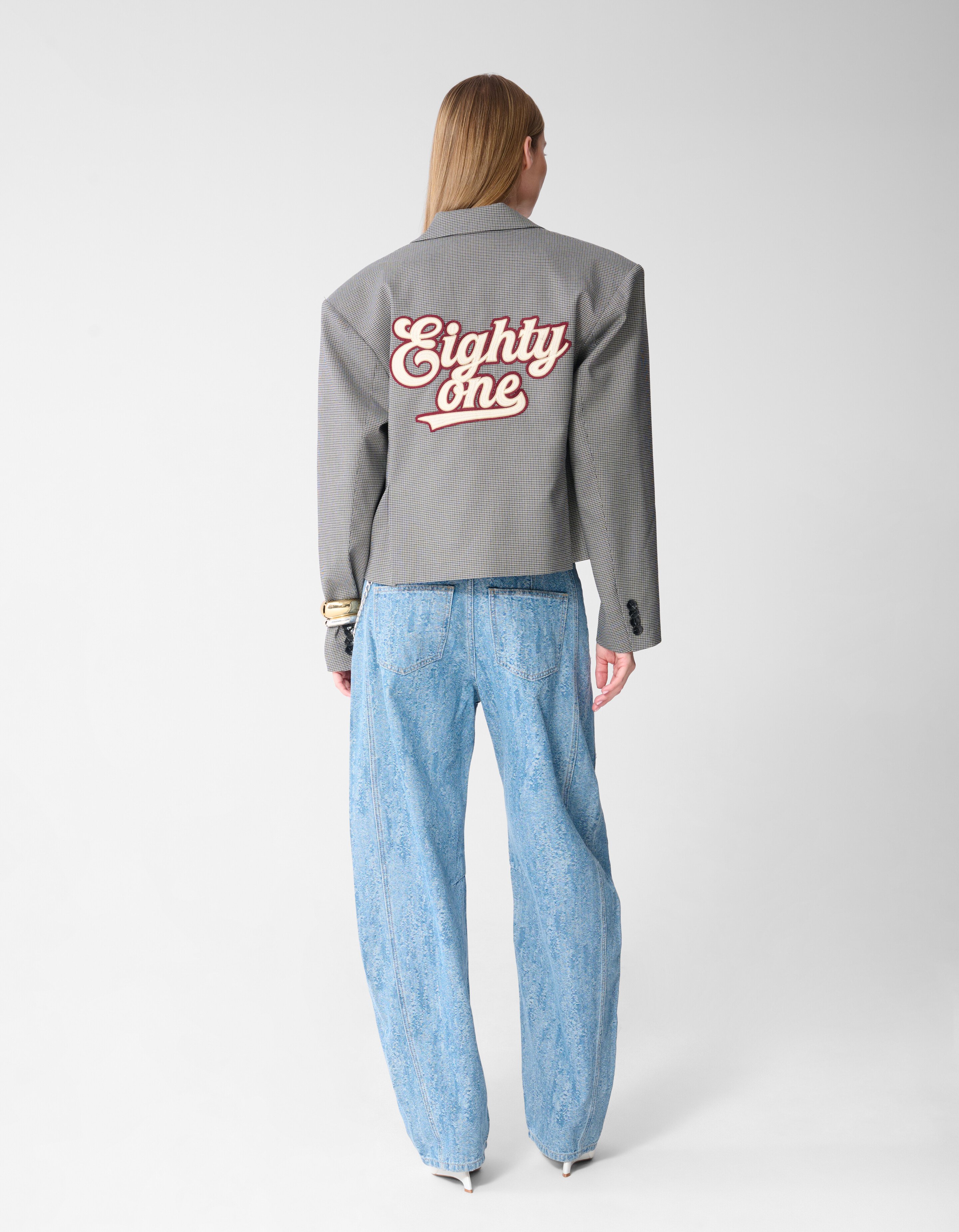 Sporty Oversized Ruiten Blazer Grijs SHOEBY WOMEN