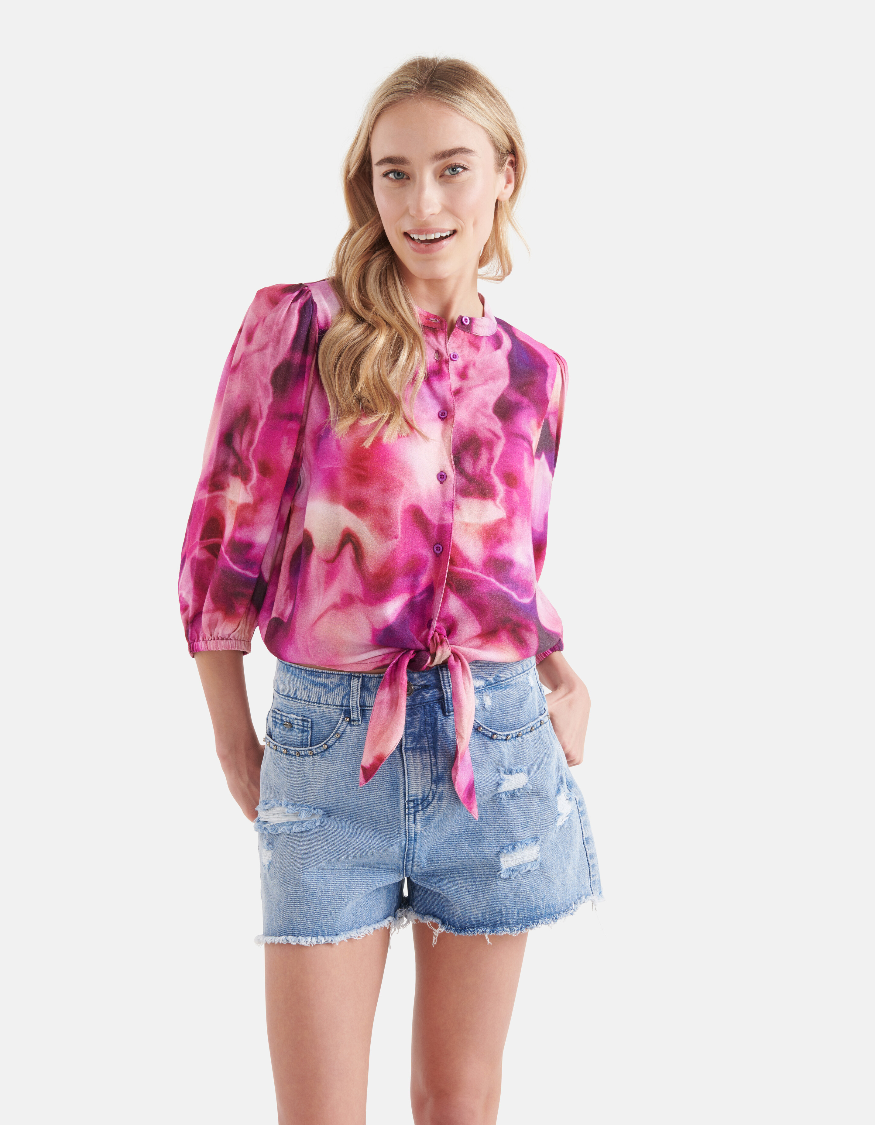 Destroyed Denim Short Blauw SHOEBY WOMEN