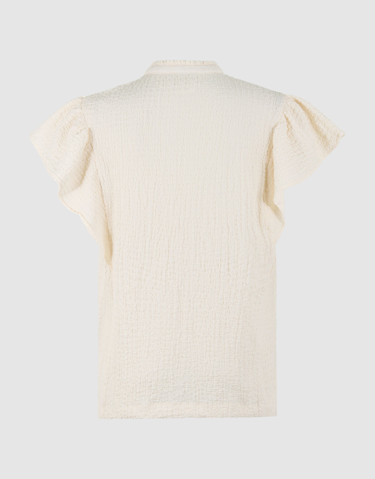 Crinkle Ruffle Top Gebroken Wit SHOEBY WOMEN