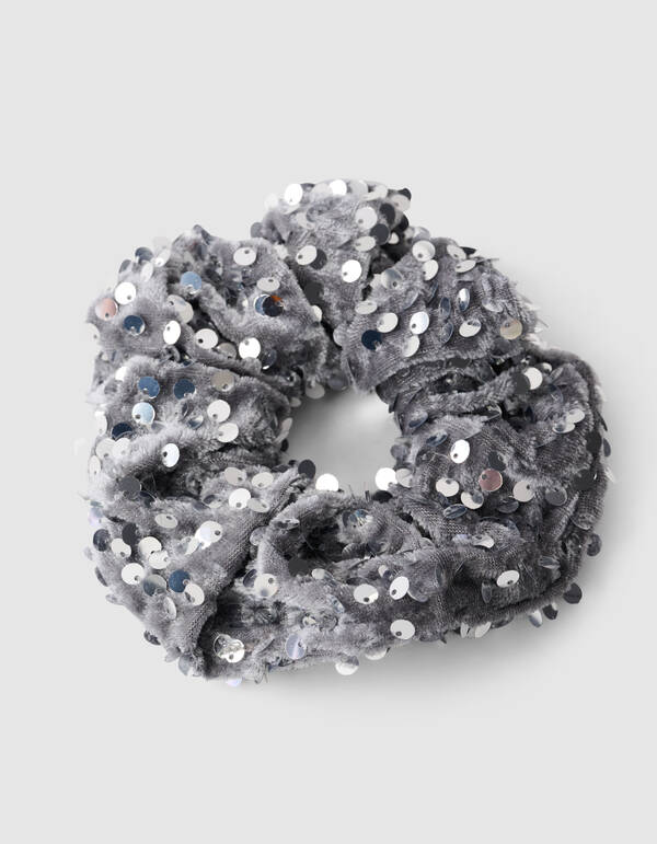 Sequin Scrunchie Zilver SHOEBY ACCESSOIRES