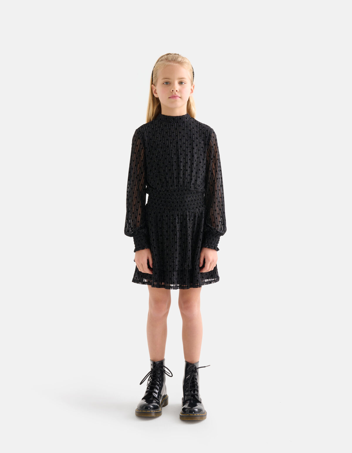 Glitter Mesh Jurk Zwart SHOEBY GIRLS