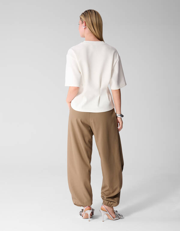Pleat Balloon Fit Broek Bruin SHOEBY WOMEN