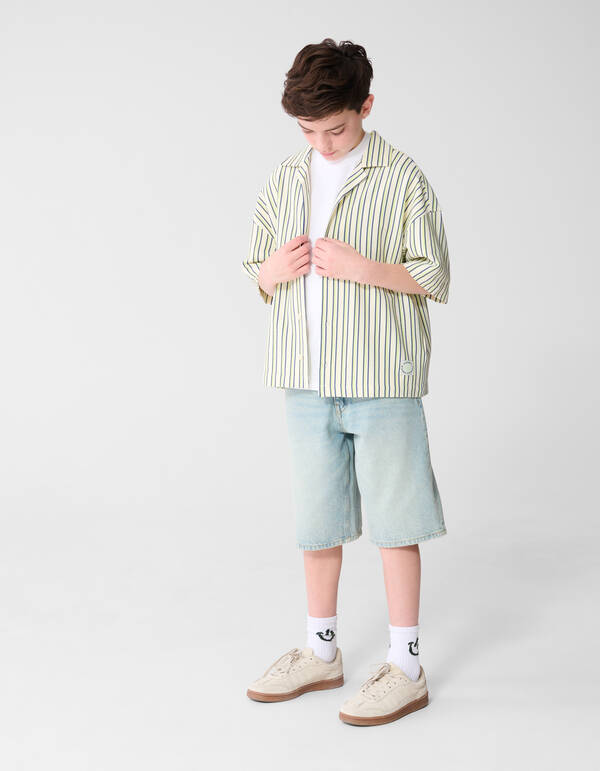 Pinstripe Structuur Overhemd Gebroken Wit SHOEBY BOYS