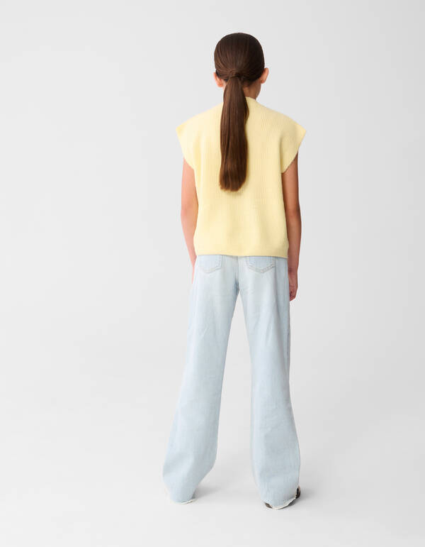 Gebreid Sleeveless Vest Lichtgeel SHOEBY GIRLS