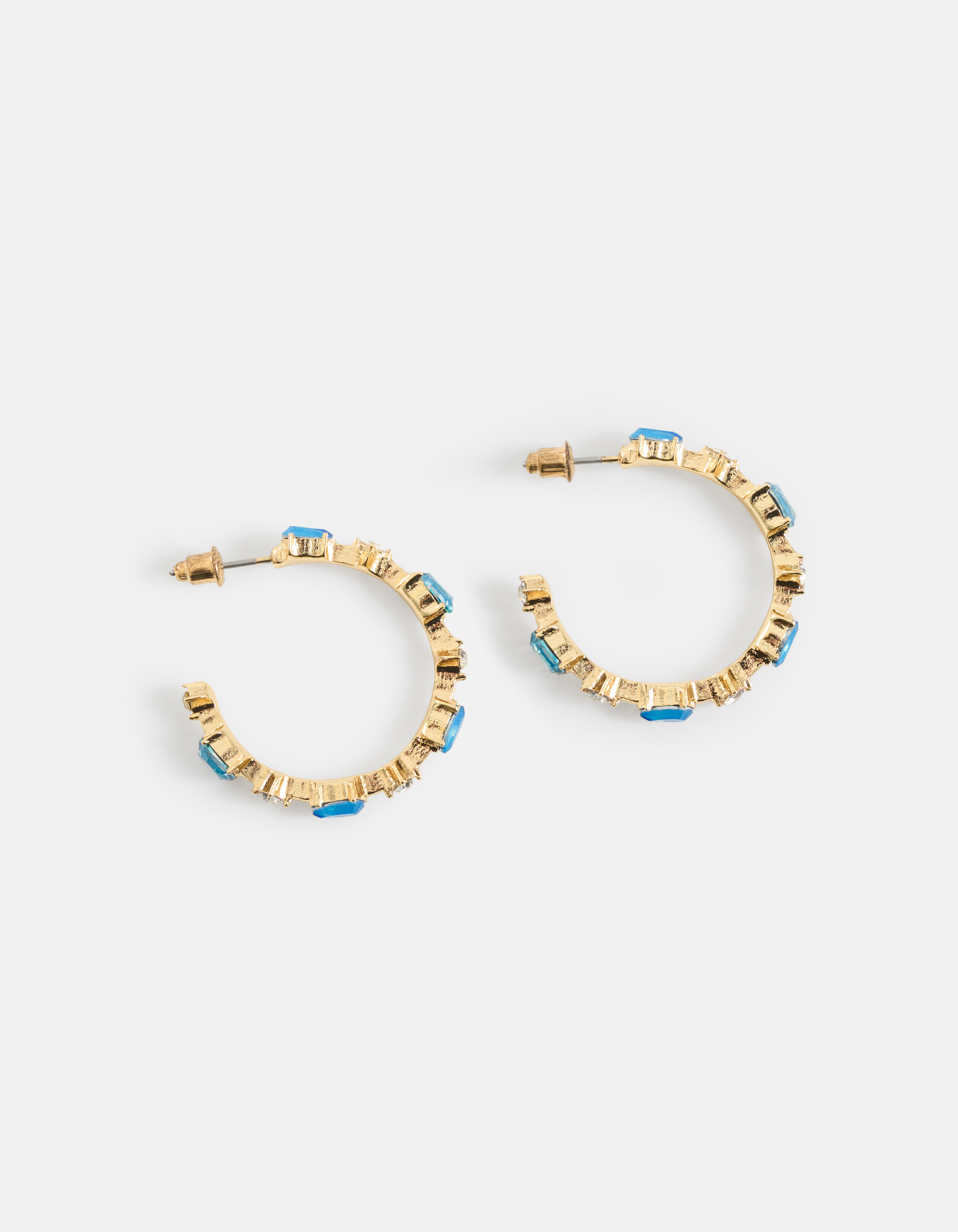 Gekleurde Stenen Oorbellen Blauw SHOEBY ACCESSOIRES