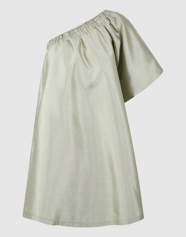 Shiny One Shoulder Mini Jurk Lichtgroen SHOEBY WOMEN