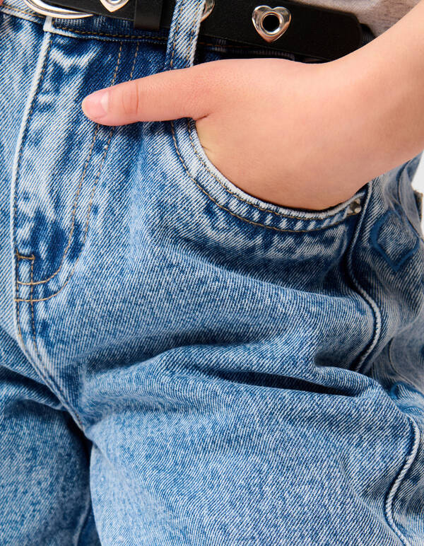 Heart Wide Leg Jeans Blauw SHOEBY GIRLS