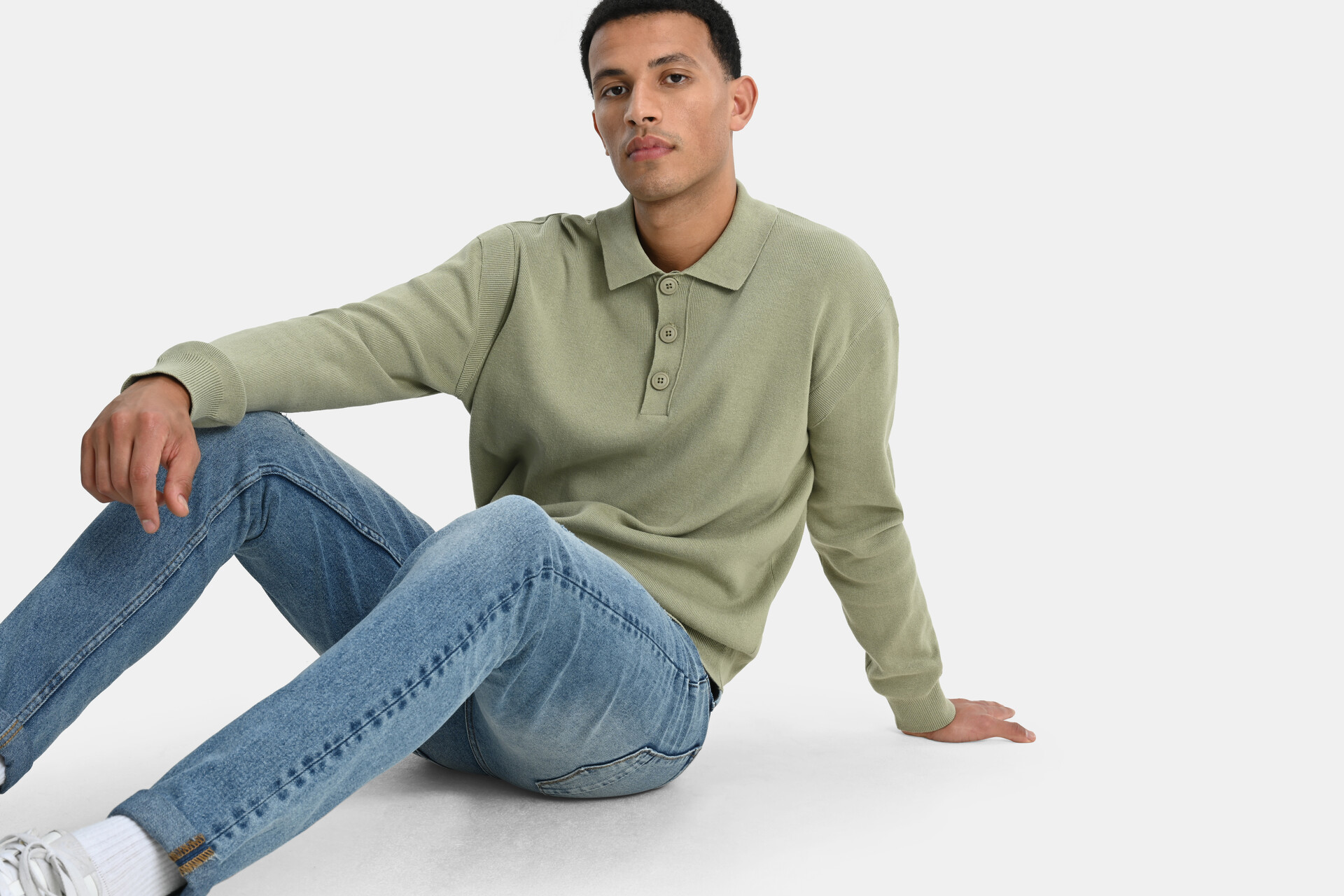 Repaired Tapered Jeans Mediumstone L32 SHOEBY MEN