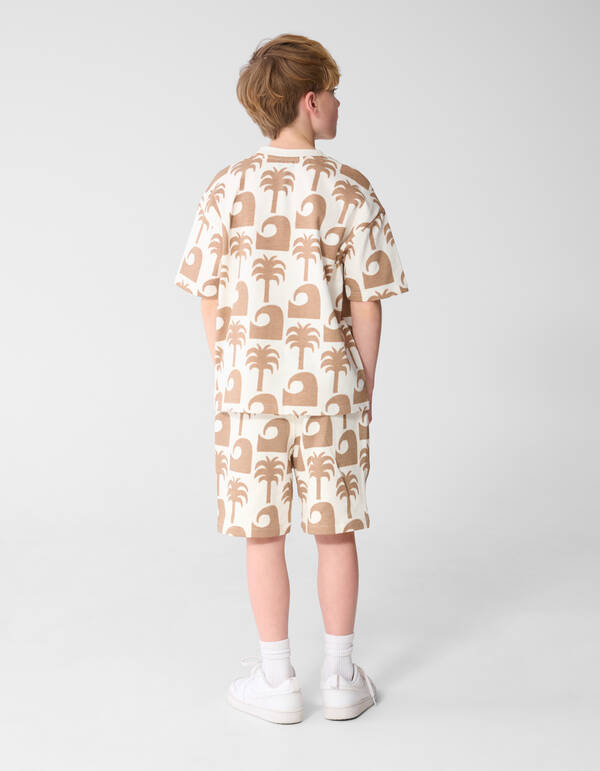 Palm Print Short Gebroken Wit SHOEBY BOYS