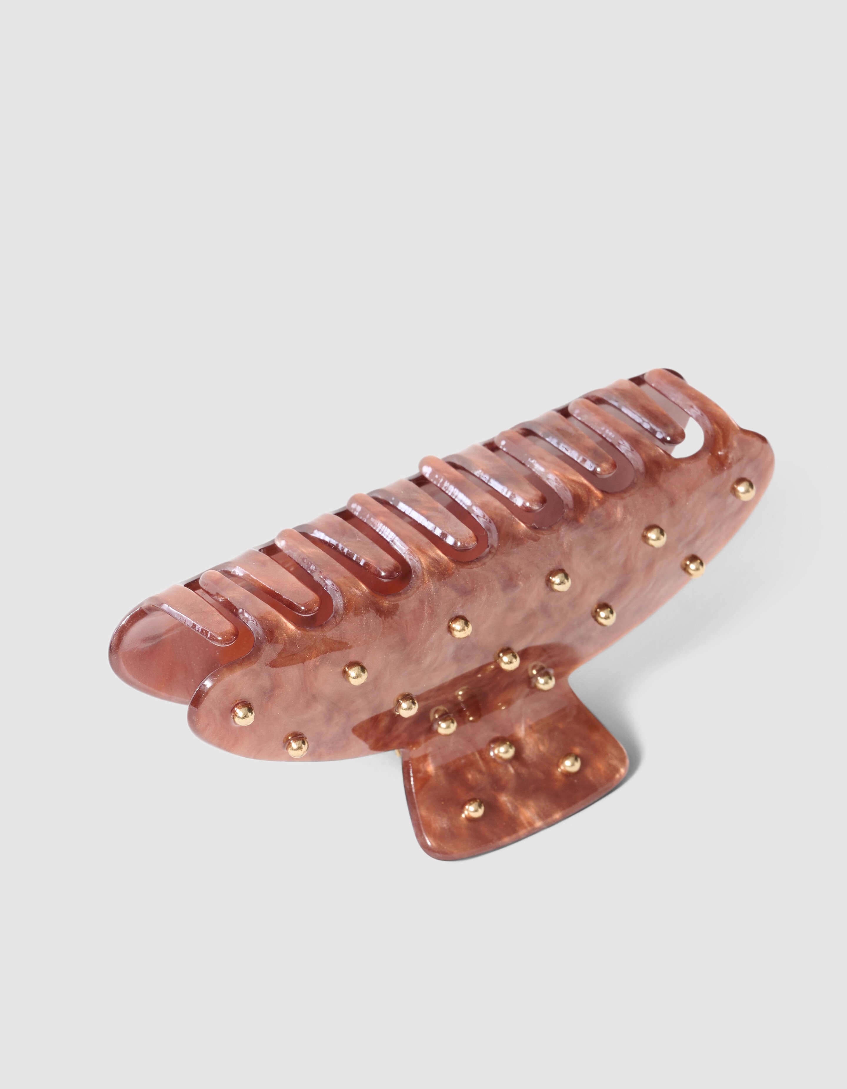Big Studded Haarclip Lichtbruin SHOEBY ACCESSOIRES
