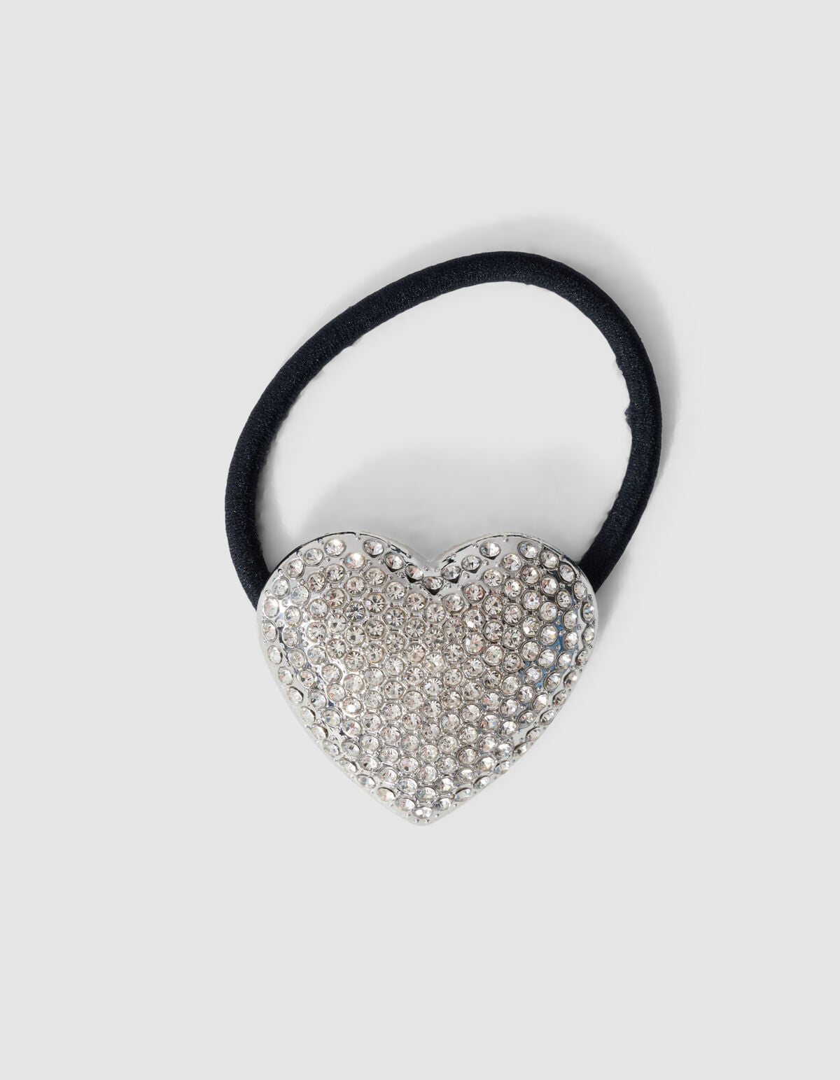 Strass Hart Haarelastiek Zilver/Zwart SHOEBY ACCESSOIRES