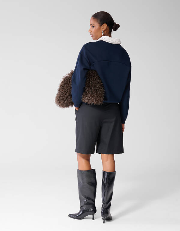 Sporty Polo Sweater Donkerblauw SHOEBY WOMEN