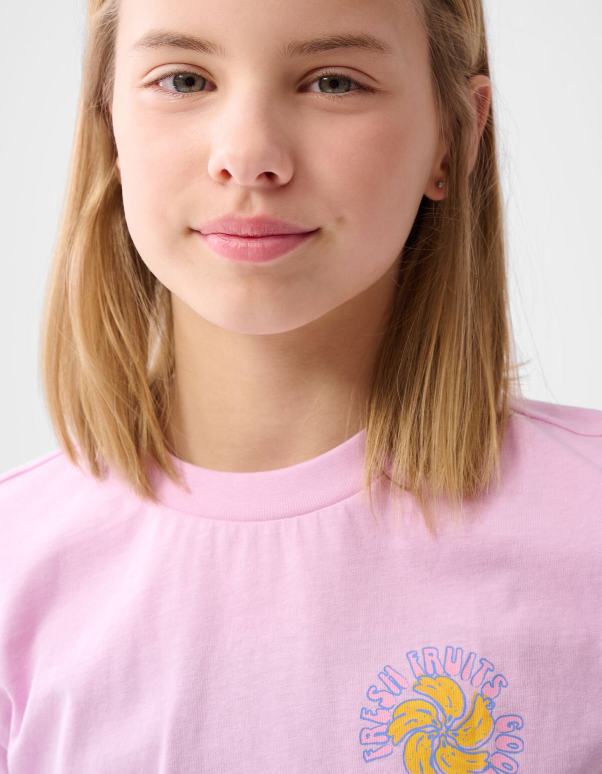 Fruit Embroidery T-shirt Lichtpaars SHOEBY GIRLS