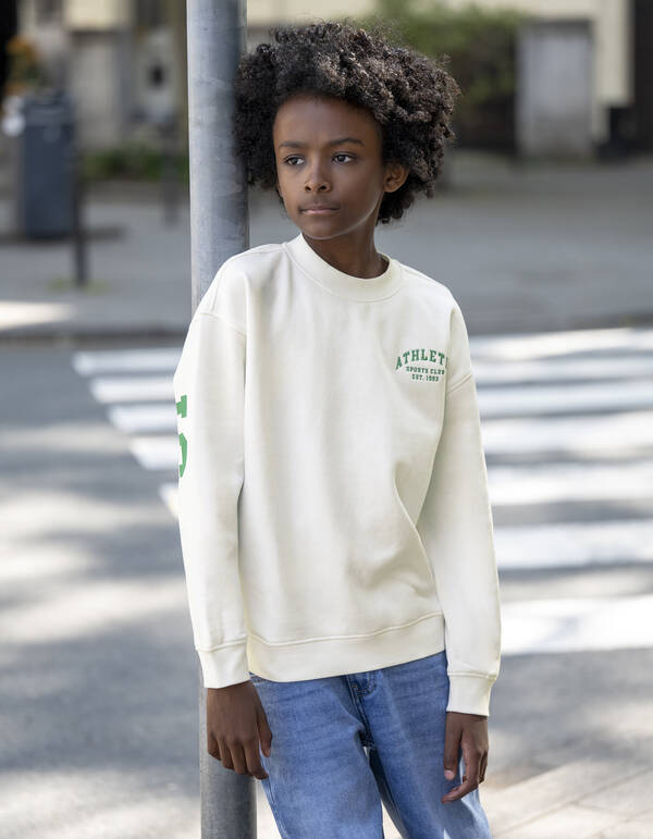Athletic Artwork Sweater Gebroken Wit SHOEBY BOYS
