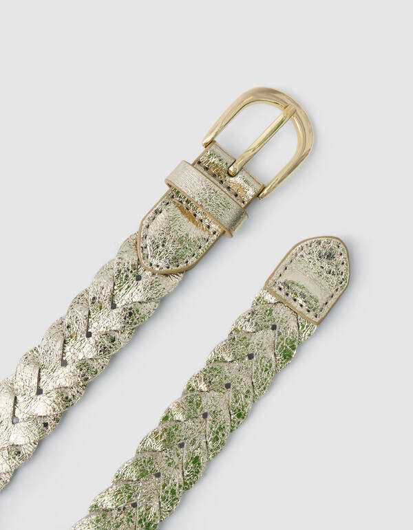 Metallic Gevlochten Riem Goud SHOEBY ACCESSOIRES