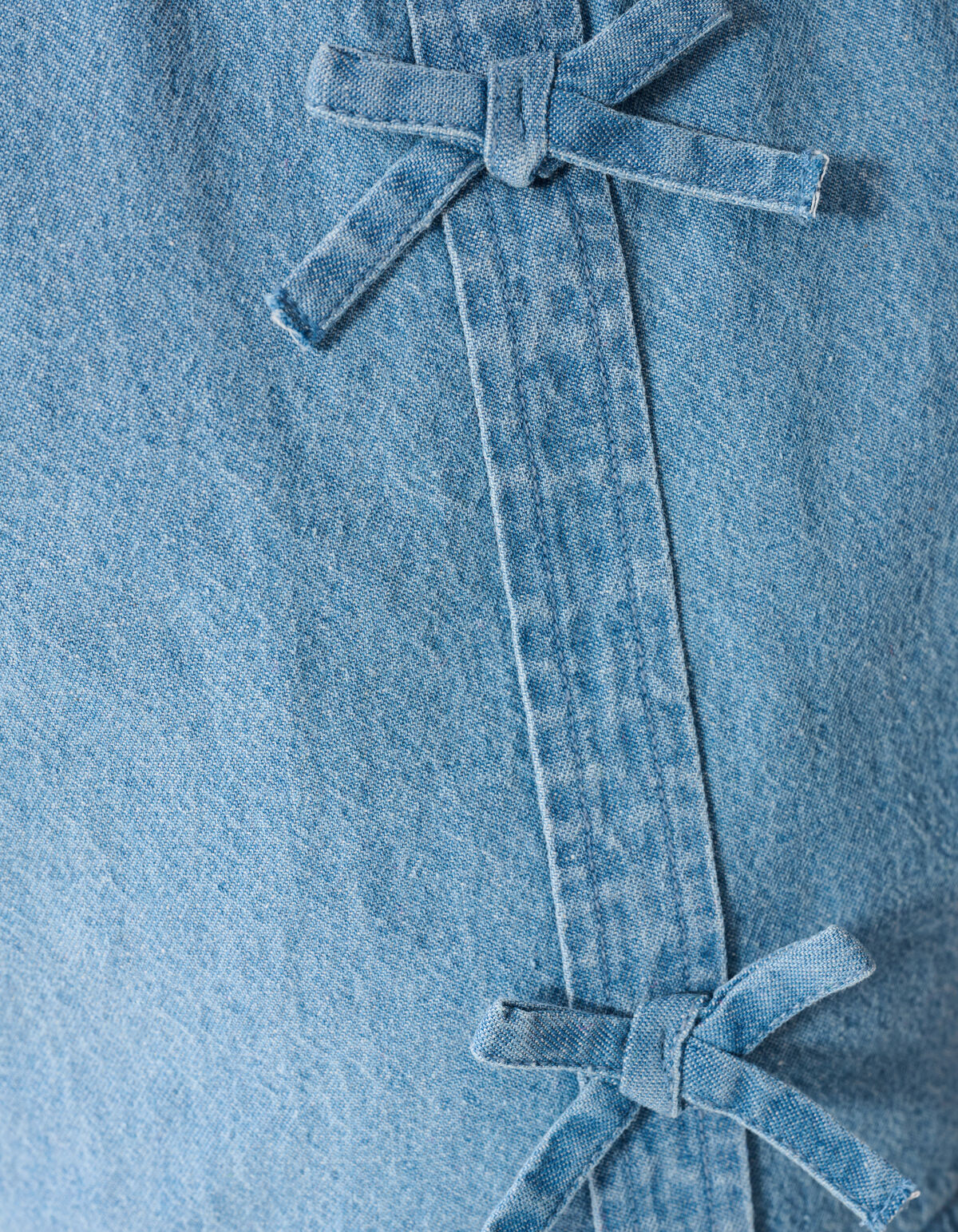 Cropped Ruffle Blouse Blauw SHOEBY GIRLS