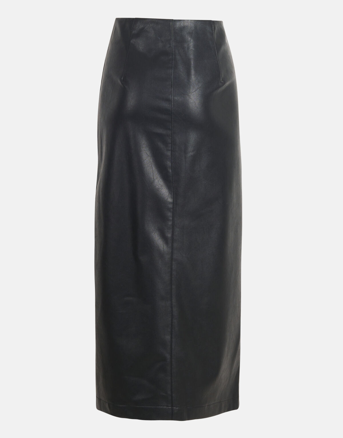 Vegan Leren Midi Rok Zwart SHOEBY WOMEN