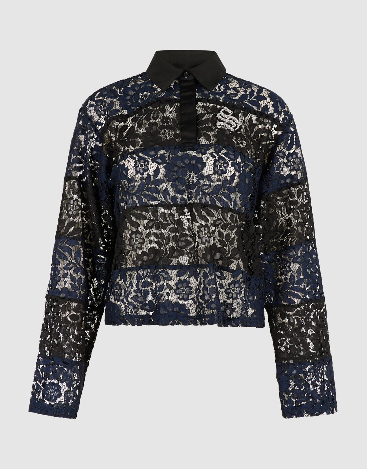 Gestreepte Lace Polo Zwart/Donkerblauw SHOEBY WOMEN