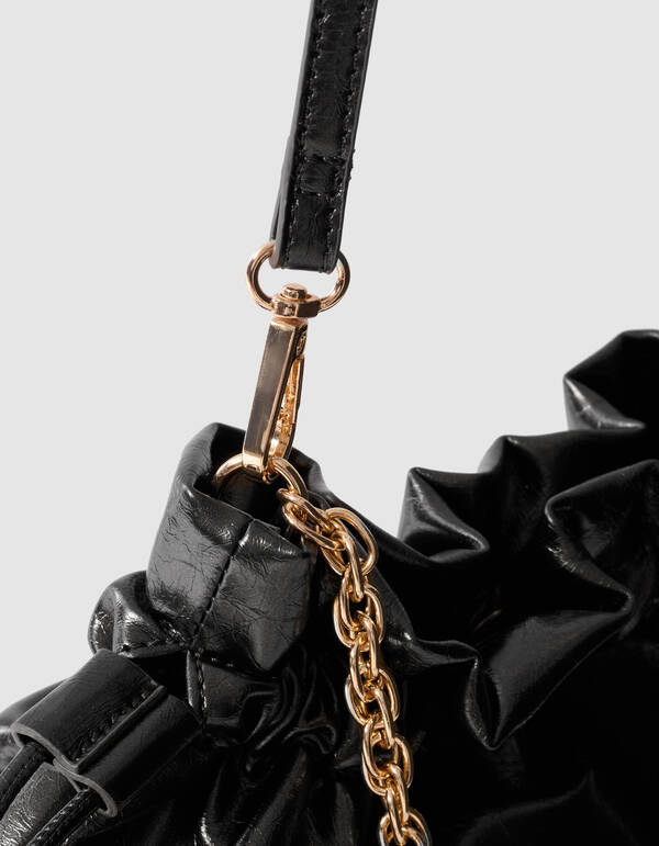 Shiny Chain Clutch Donkergrijs SHOEBY ACCESSOIRES