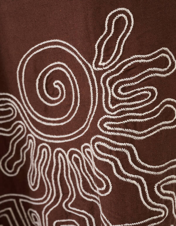 Embroidery Maxi Rok Bruin SHOEBY WOMEN