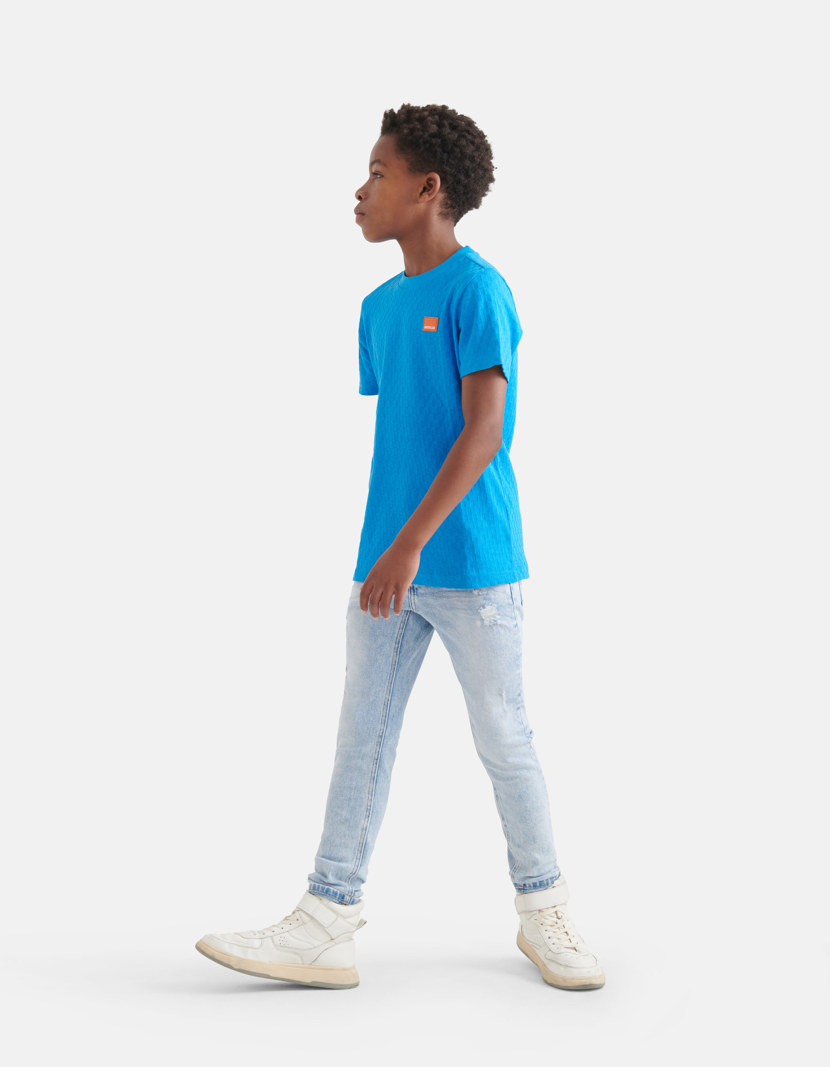 Blok Structuur T-shirt Blauw SHOEBY BOYS