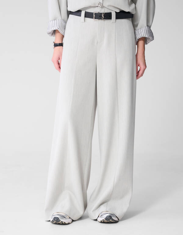 Wide Leg Fit Broek Lichtgrijs By Mieke SHOEBY WOMEN