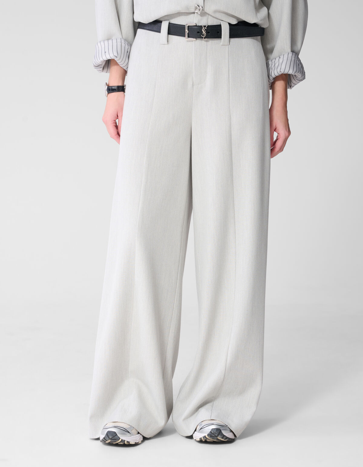 Wide Leg Fit Broek Lichtgrijs By Mieke SHOEBY WOMEN