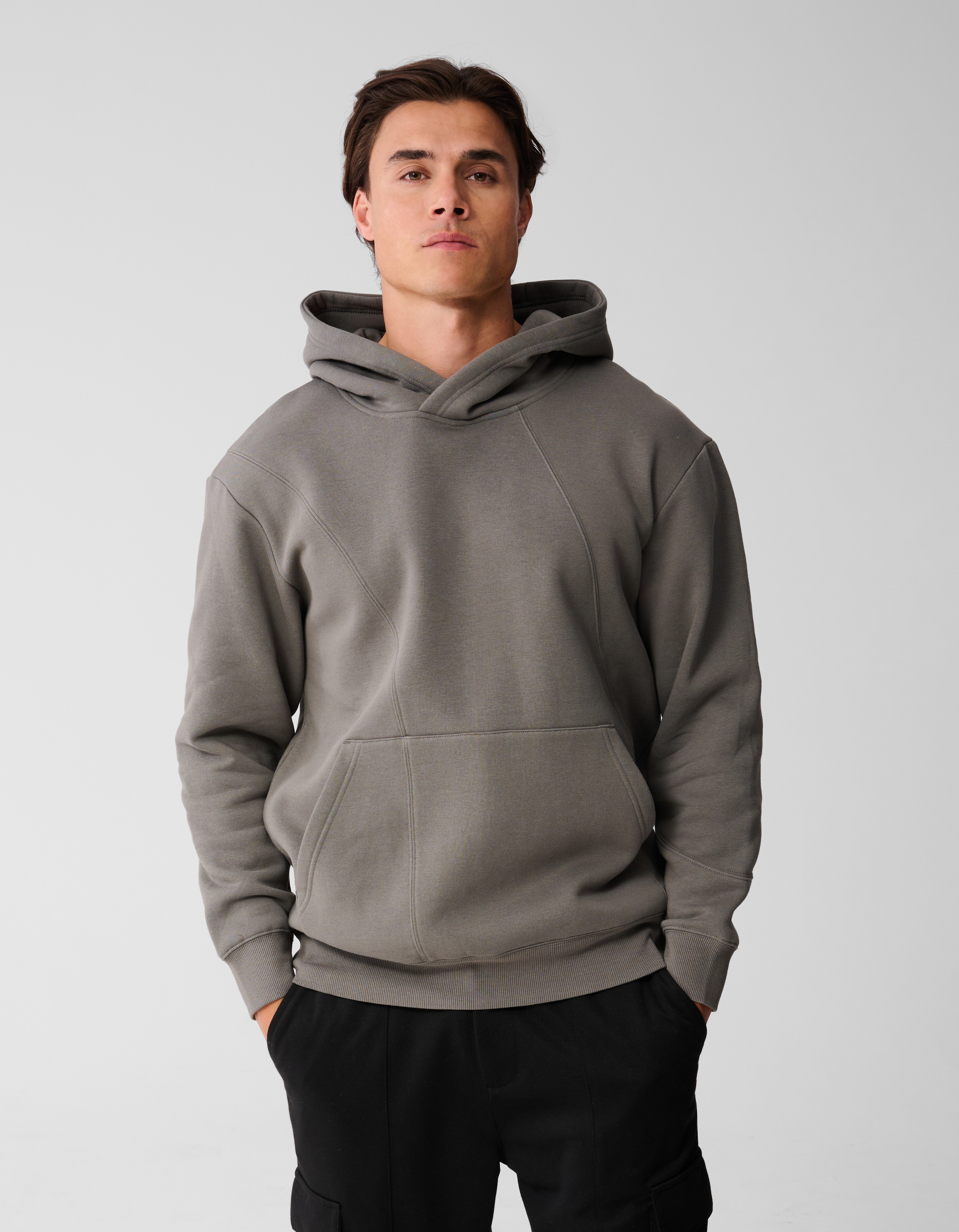 Mixed Sweat Hoodie Donkergroen SHOEBY MEN