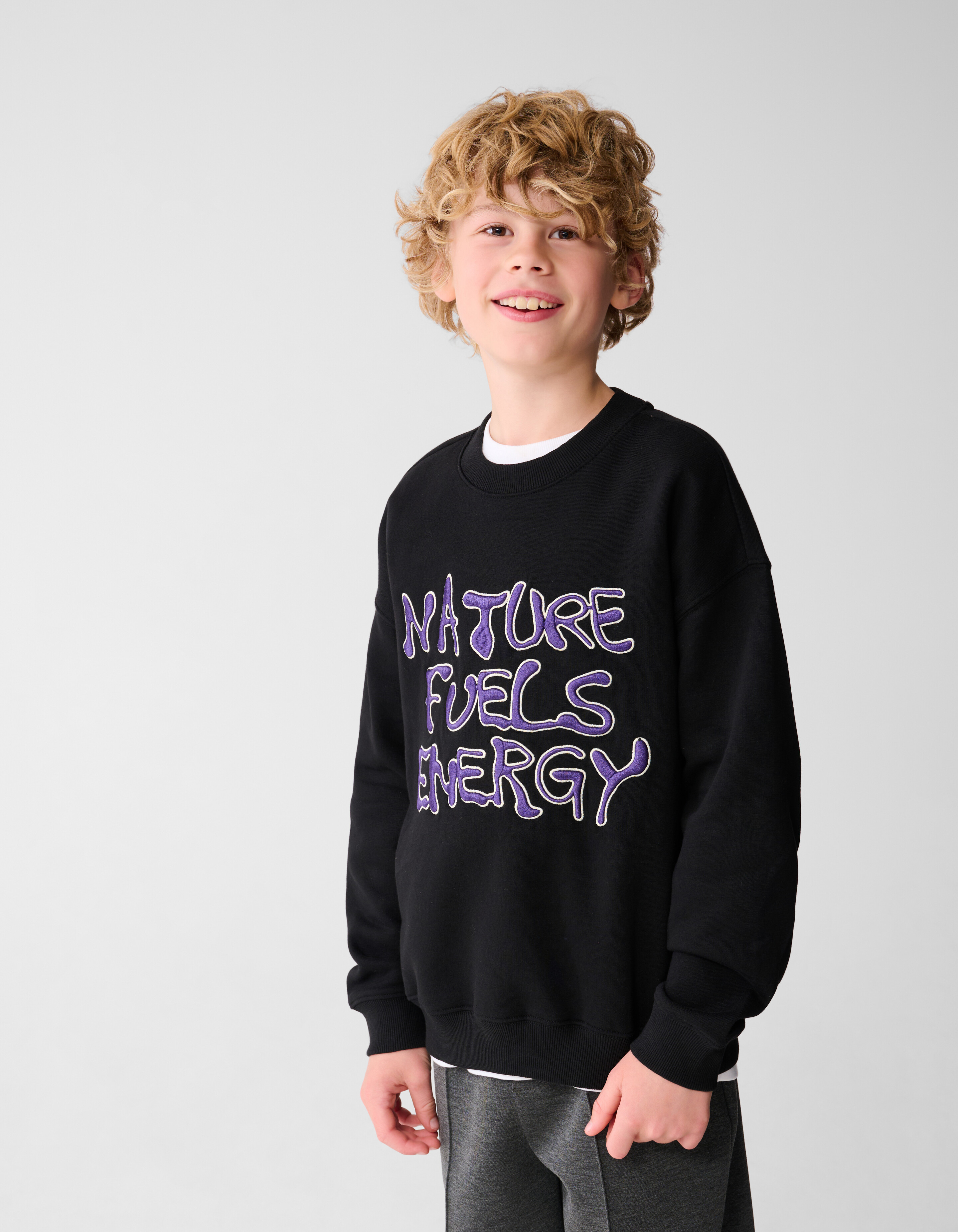 Nature Tekst Sweater Zwart SHOEBY BOYS