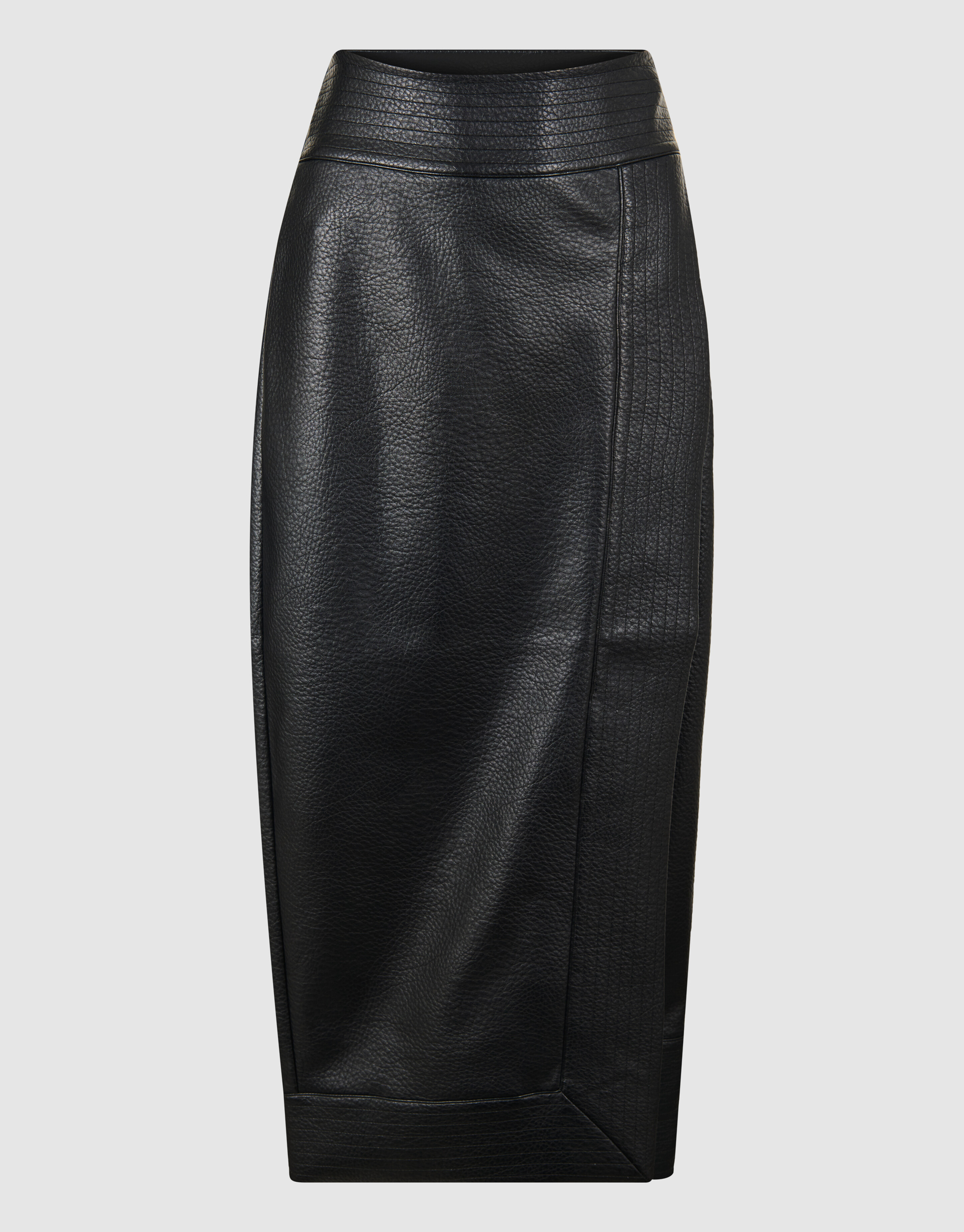 Vegan Leren Overlap Rok Zwart SHOEBY WOMEN