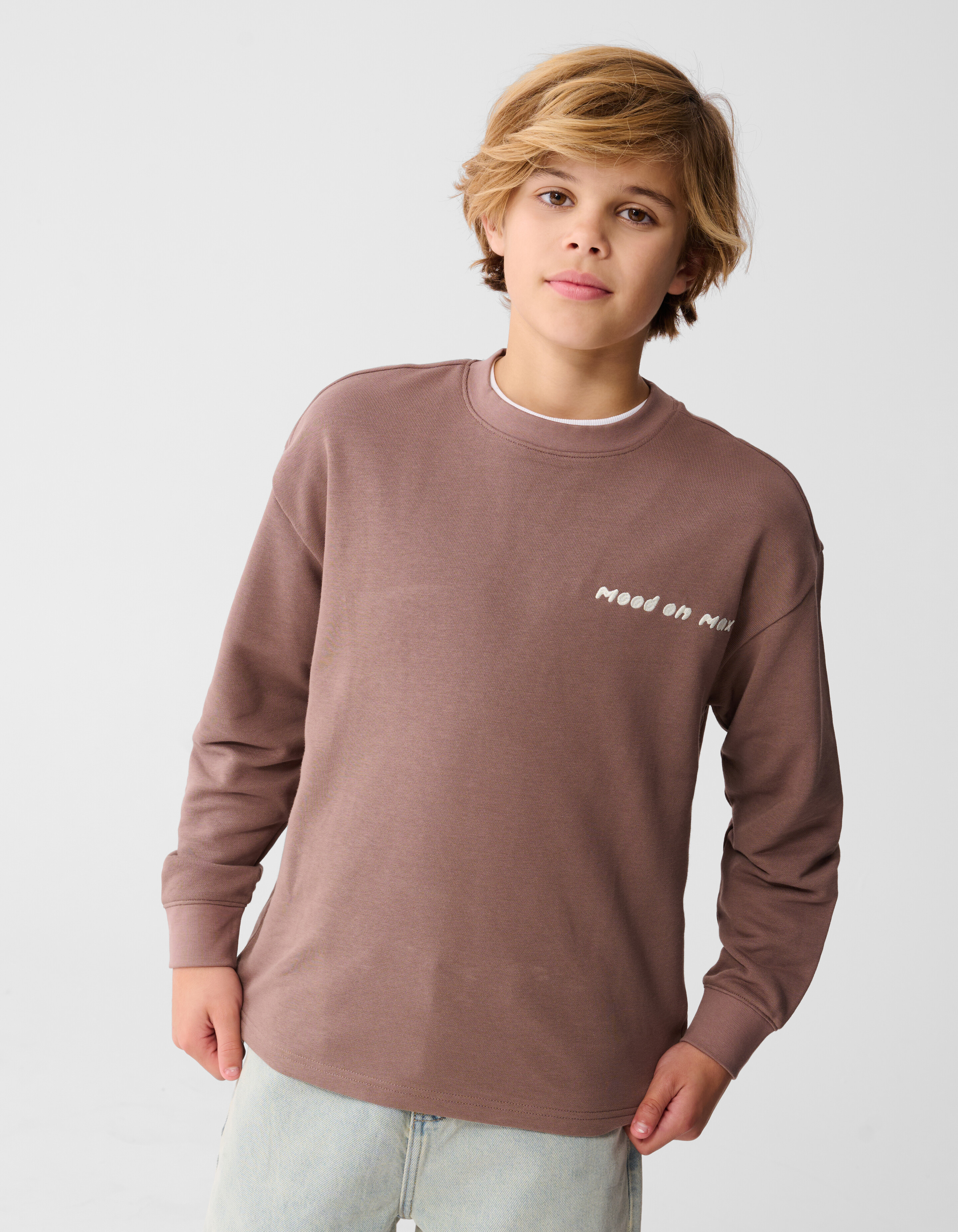 Mood Artwork Sweater Bruin SHOEBY BOYS