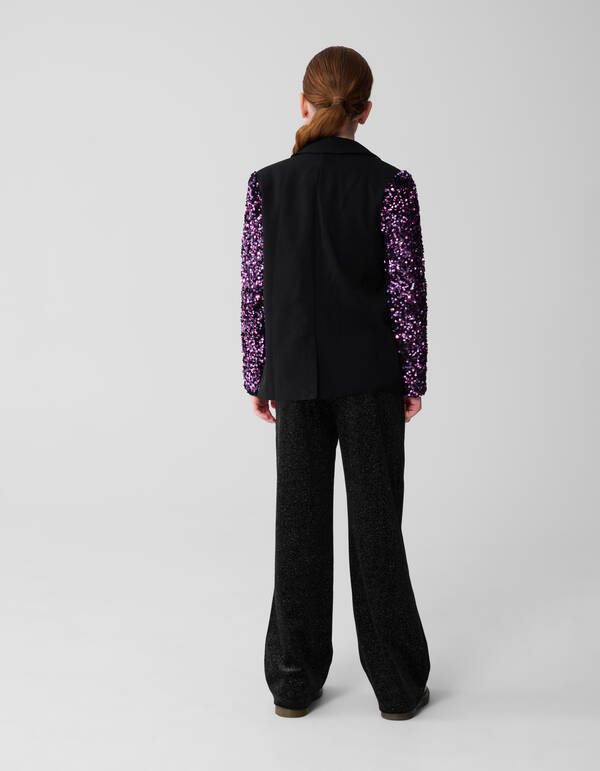Sequin Mix Blazer Zwart/Roze SHOEBY GIRLS