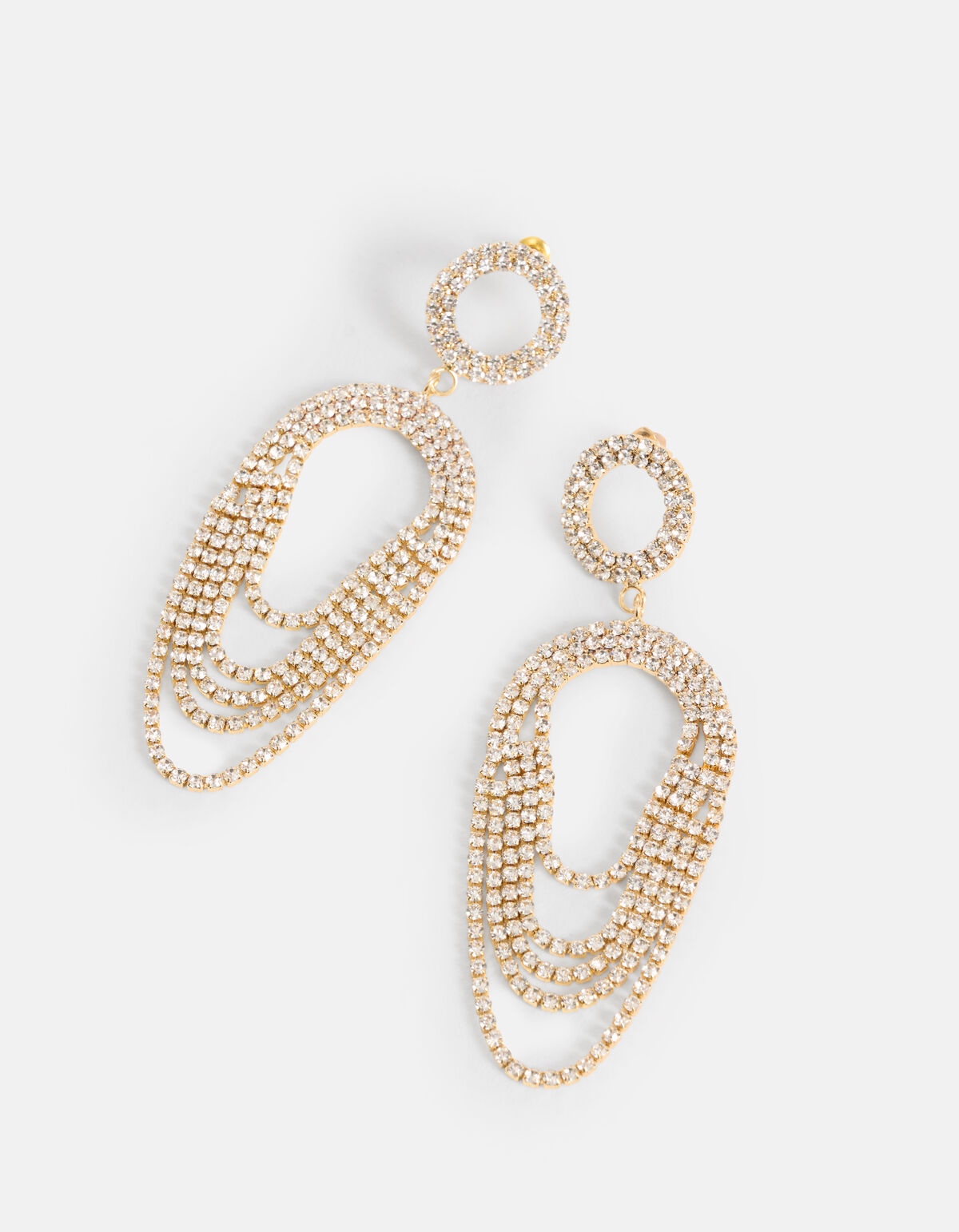 Strass Drape Oorbellen Zilver SHOEBY ACCESSOIRES